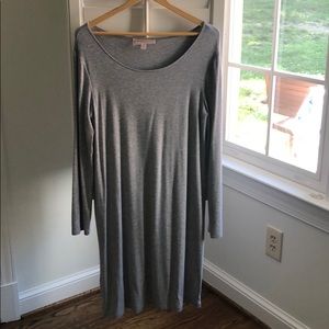 LAST CALL-Scoop neck midi shirt dress